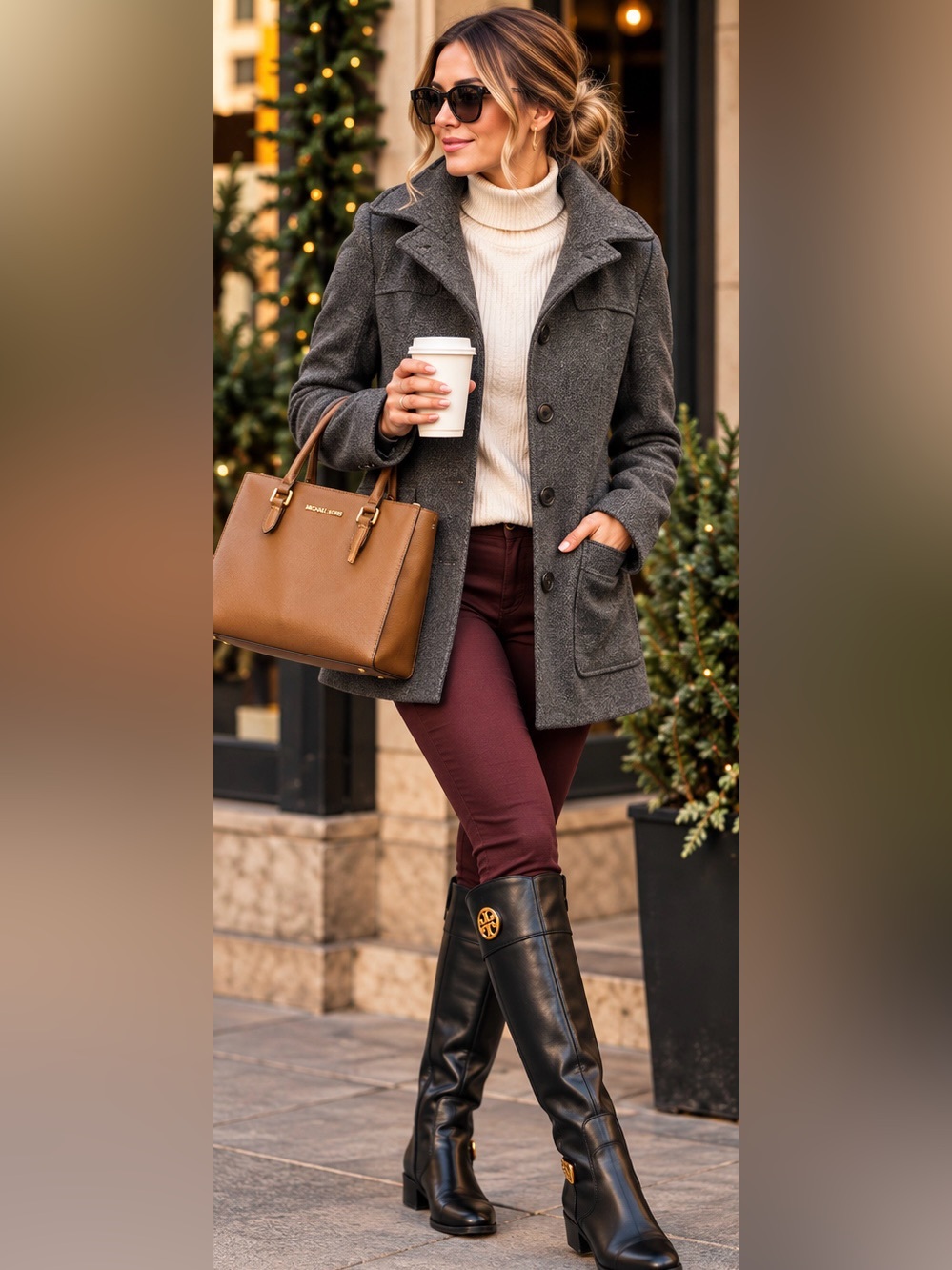 GAP Charcoal Gray Hooded Tailored Wool Blend Coat Jacket XS